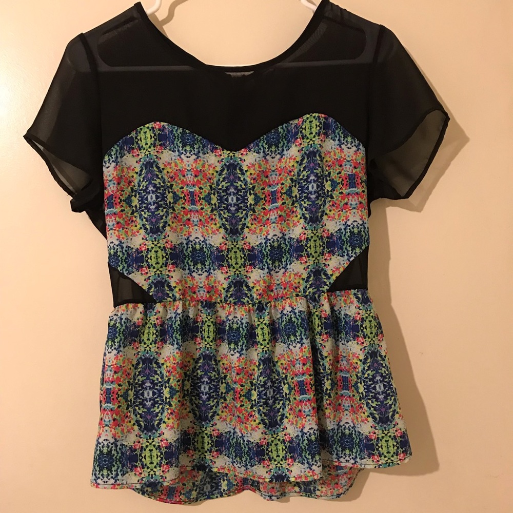 Black mesh sheer tip